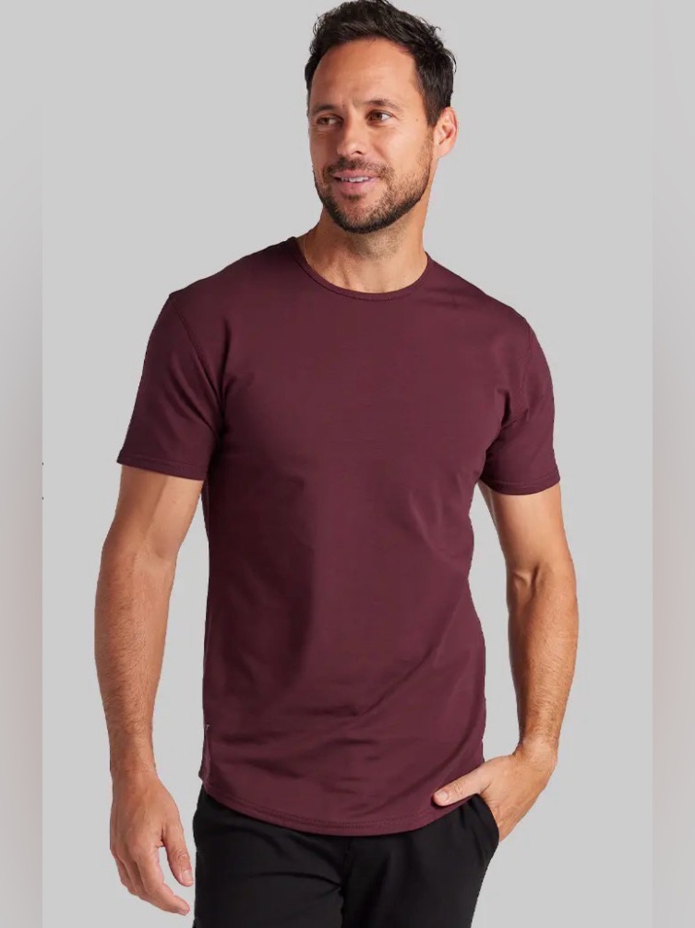 BYLT Premium Basics Drop Cut Lux Tee in Rust size medium